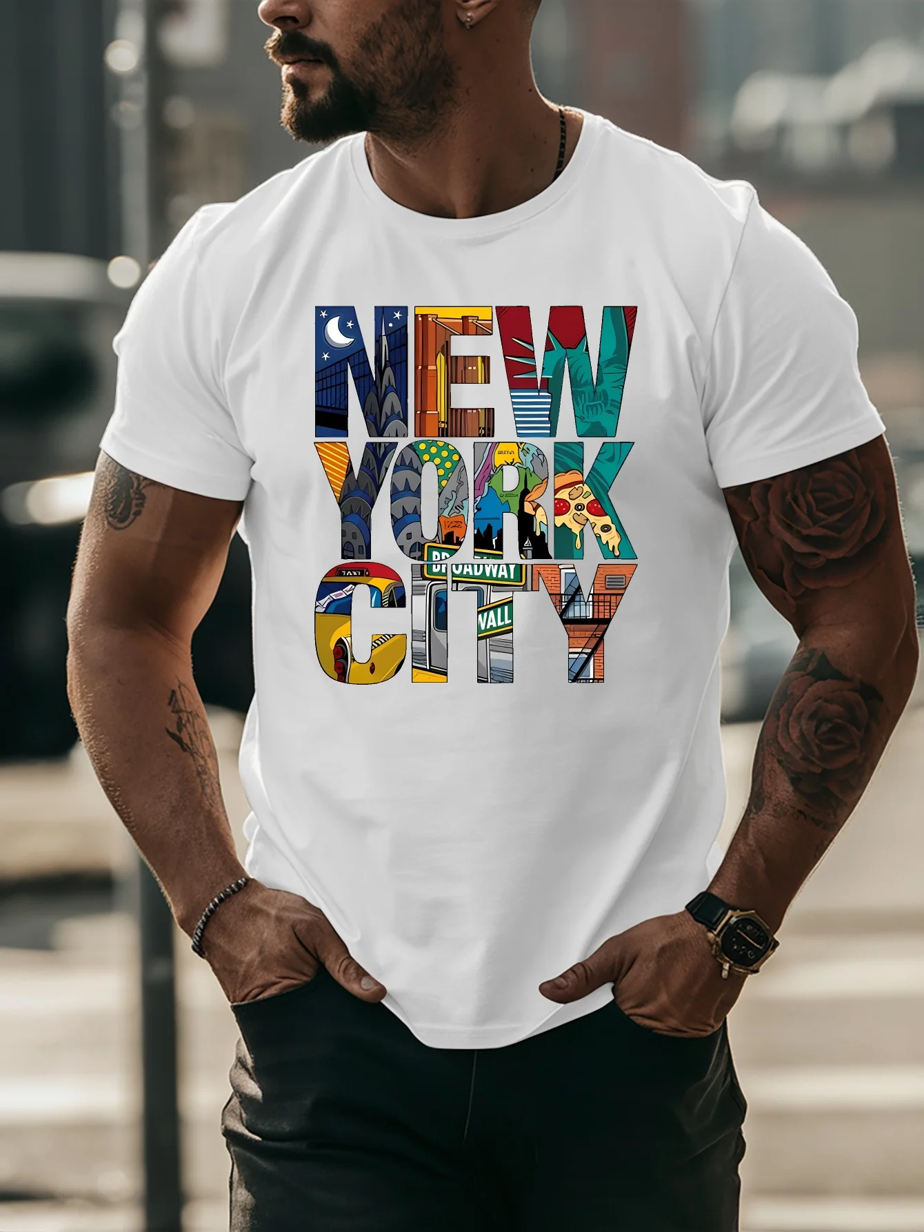 York Men'S Fashion - Men Bright Red Tee New York