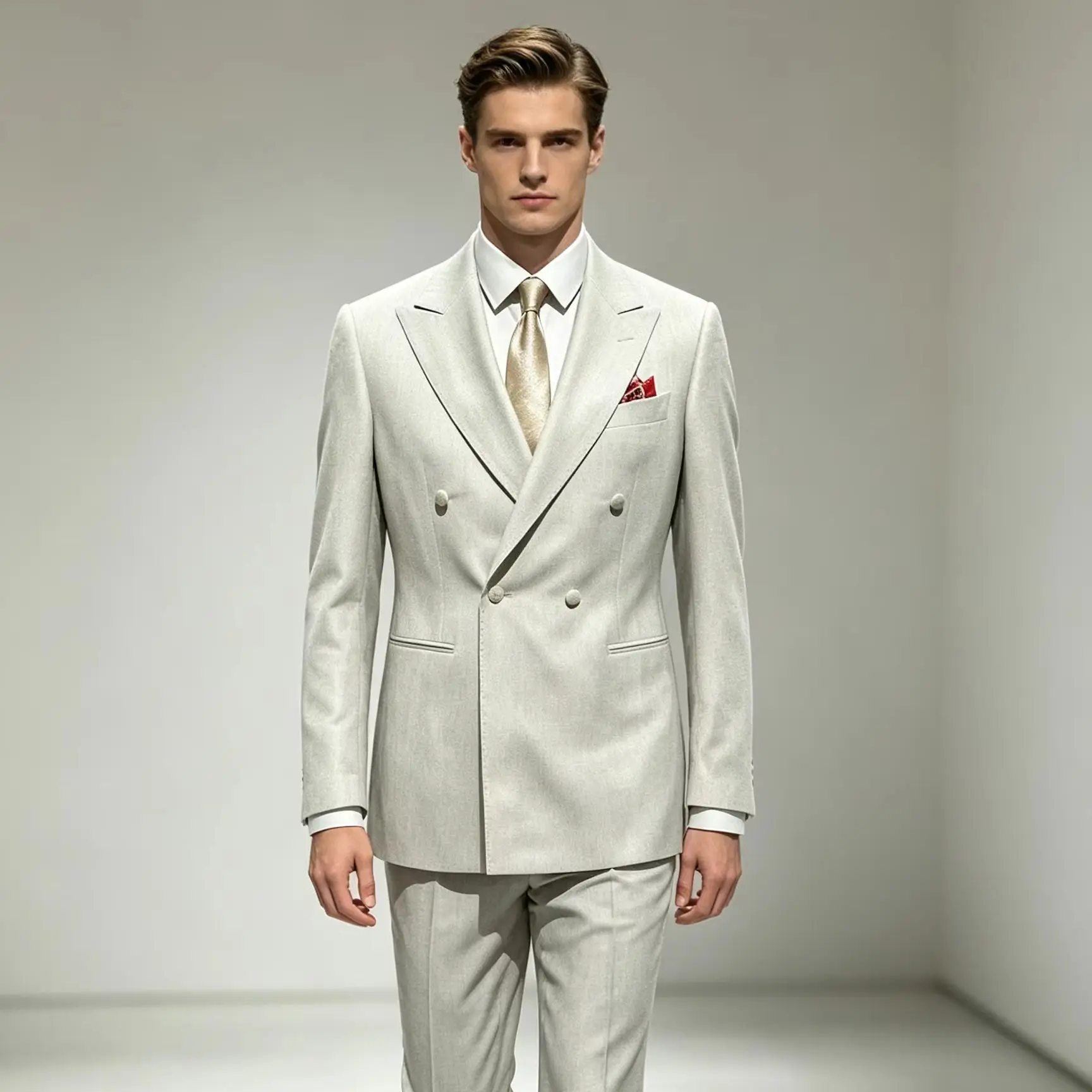 Men's Slim Fit Solid Color 2 Piece Suit Set Trendy Casual Business Office Formal Suit Jacket Trousers Wedding Party
