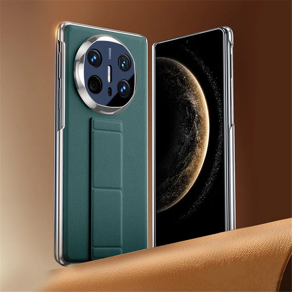 

Premium Handmade Leather Case For Huawei Mate X5 X6 Magnetic Wristband Holder Back Cover