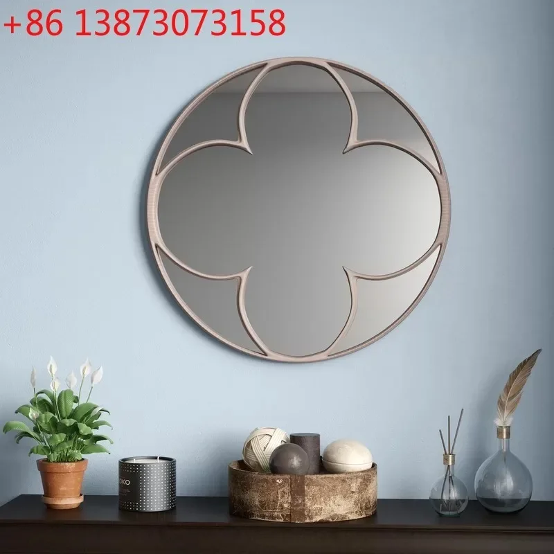 

Classical engraving French European retro hollow relief wall hanging bathroom door decoration dresser mirror