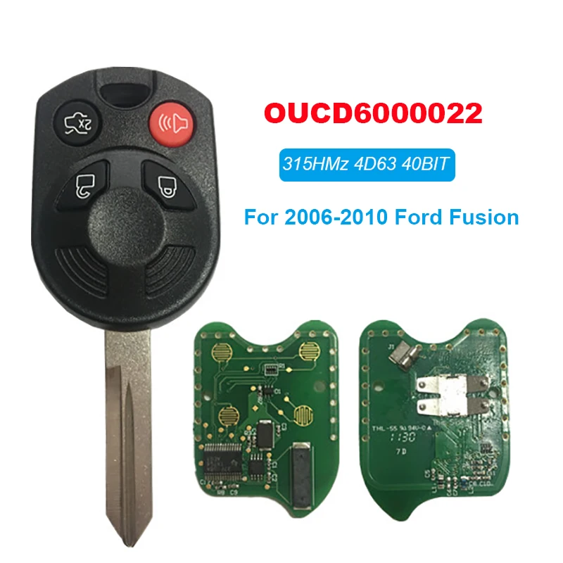 CN018087 HA Blade Remote Head Key Fob For Ford Fusion 2006-2010  OUCD6000022 4D63 40 Bits Spare Auto Key