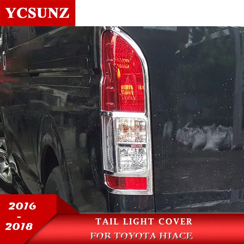 ABS Chrome Black Color Tail Light Cover For Toyota Hiace Commuter Van 2016 2017 2018 Exterior Parts Car Accessories Ycsunz