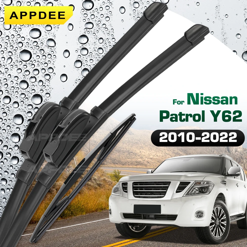 

For Nissan Patrol Y62 2010-2022 Silicone & Rubber Wiper Front & Rear Wiper Blades Windshield Windscreen Window Brushes