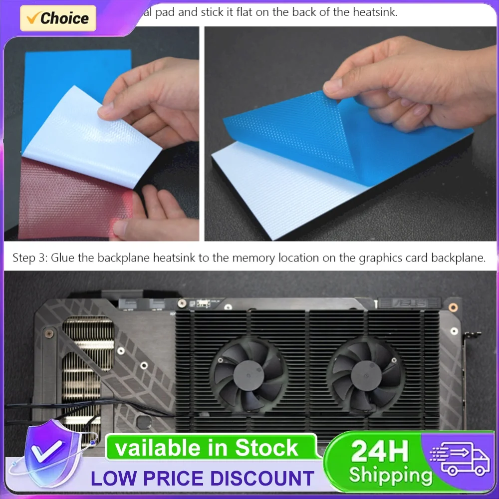GPU Backplane Radiator Graphics Card Backplane Heatsink Alloy Aluminum Cooling Backplate DIY Gamer Cooler for RTX 3090 3080 3070