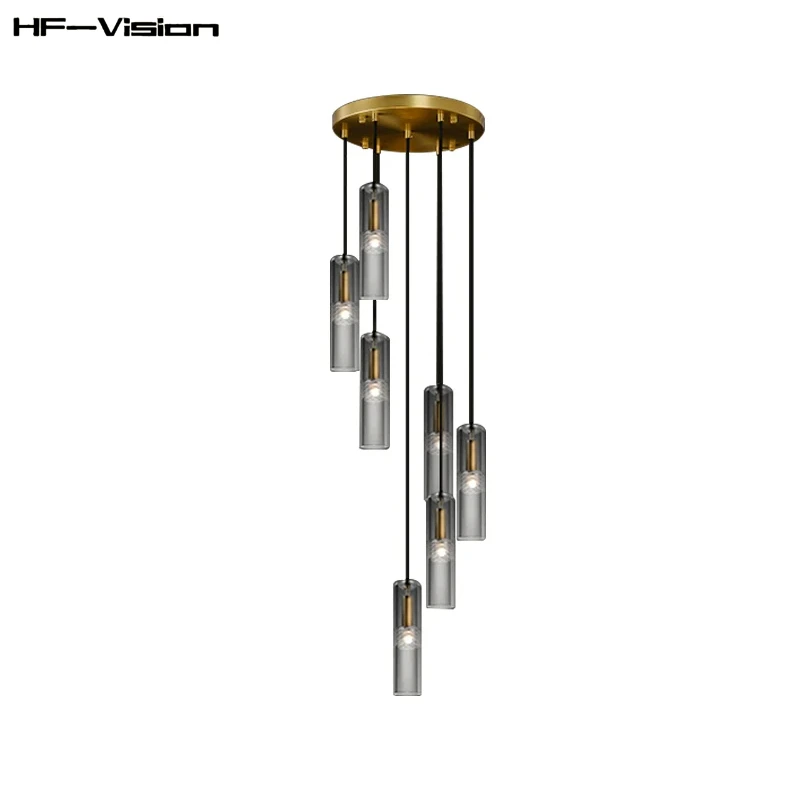 북유럽 스타일 골드 글라스 LED 샹들리에 조광 가능한 펜던트 조명 주방 아일랜드 레스토랑 및 현관용 서스펜션 조명기구