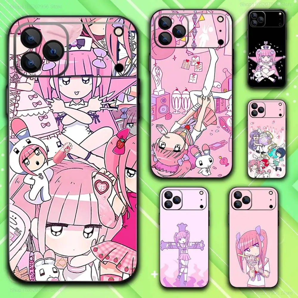 

M-Menheras Chan Cartoon Phone Case For iPhone 17,16,15,14,13,12,11,Plus,E,Air,Pro,Max,Mini Black Cover