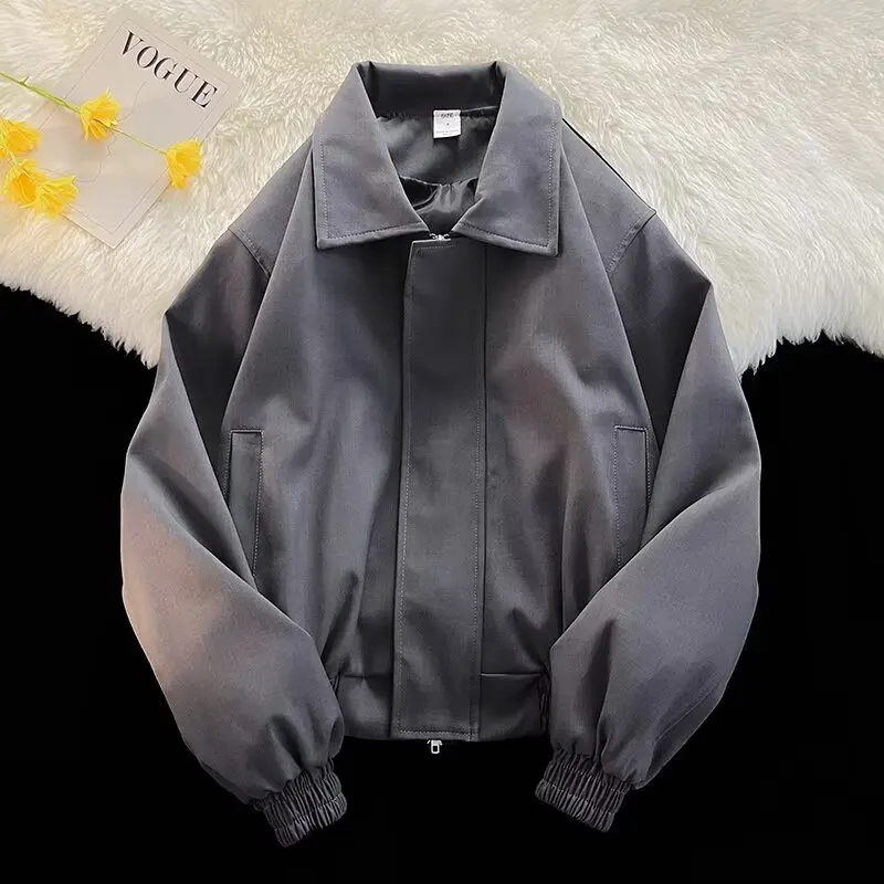 

Spring ort Workwear Jaet Men's Trendy Functional Loose Casual Sli Stand Collar Windbreaker Coat Youth ular Sle