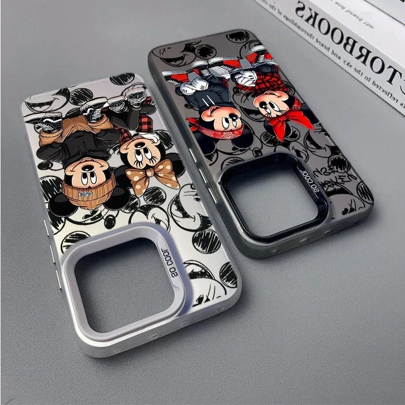 Fashion Disney Mickey Minnie Case For Xiaomi Redmi Note 11 12 13 14 Pro Plus 15C 14C 13C 12 12C A5 A3 Electroplated Hard Cover
