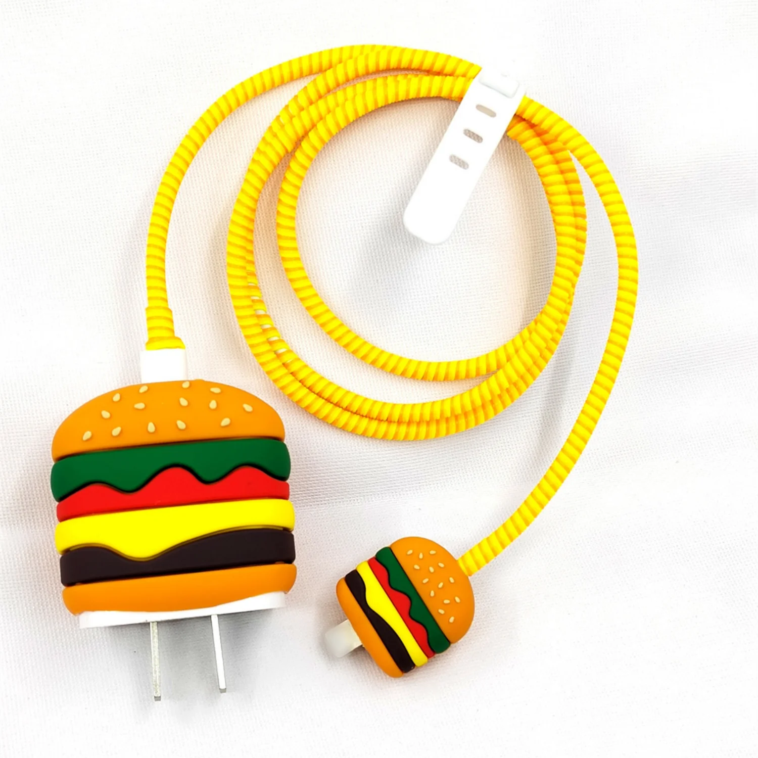 4pcs Designs Wall Charger Protective Covers For IPhone 20W Charging Head Sets And Any 1.4-meter Cables