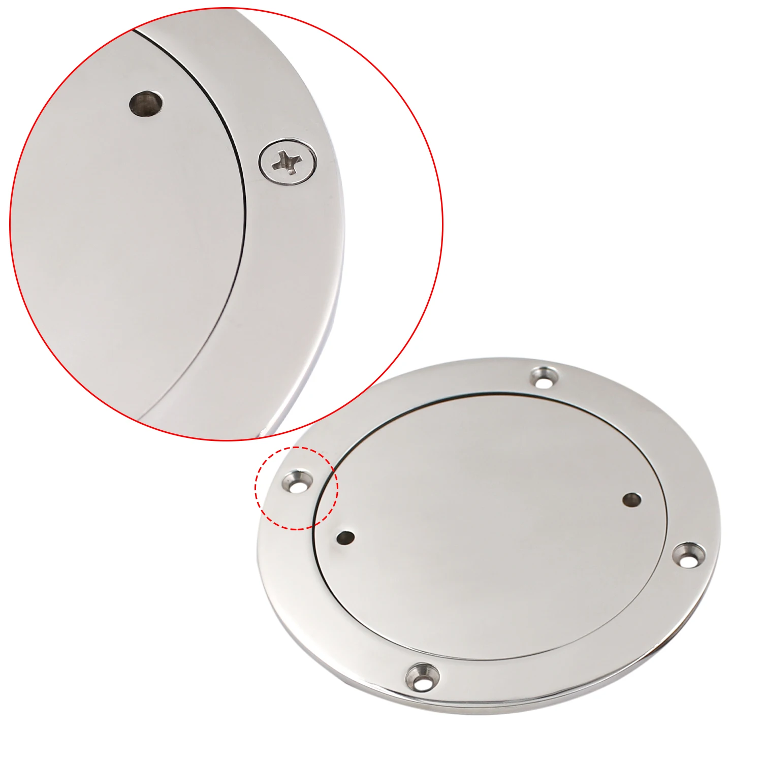 4 inch Threaded Waterproof Deck Cover Plate Stainless Steel 316 Boat Floor Round Inspection Plate Access Hatches