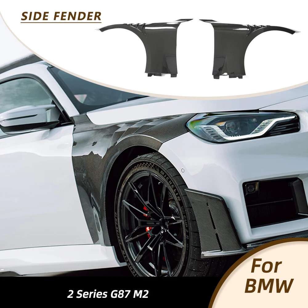 

Car Front Side Fender Vents Trim Cover For BMW 2 Series G87 M2 Car Exterior Front Bumper Side Racing Body Kits Dry Carbon Fiber
