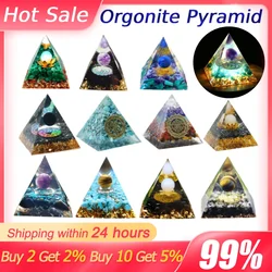 Orgonite Pyramid Crystals Natural Stone Orgone Energy Generator Healing Reiki Chakra Meditation Ornaments Crafts Office Decor