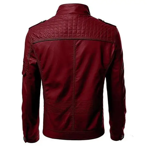 Imagen 2 del producto Chaqueta De piel sintética para hombre, chaquetas De motocicleta 5Xl para hombre, chaqueta negra De cuero Masculina, prendas De vestir para hombre, abrigos De cuero Pu ajustados para hombre