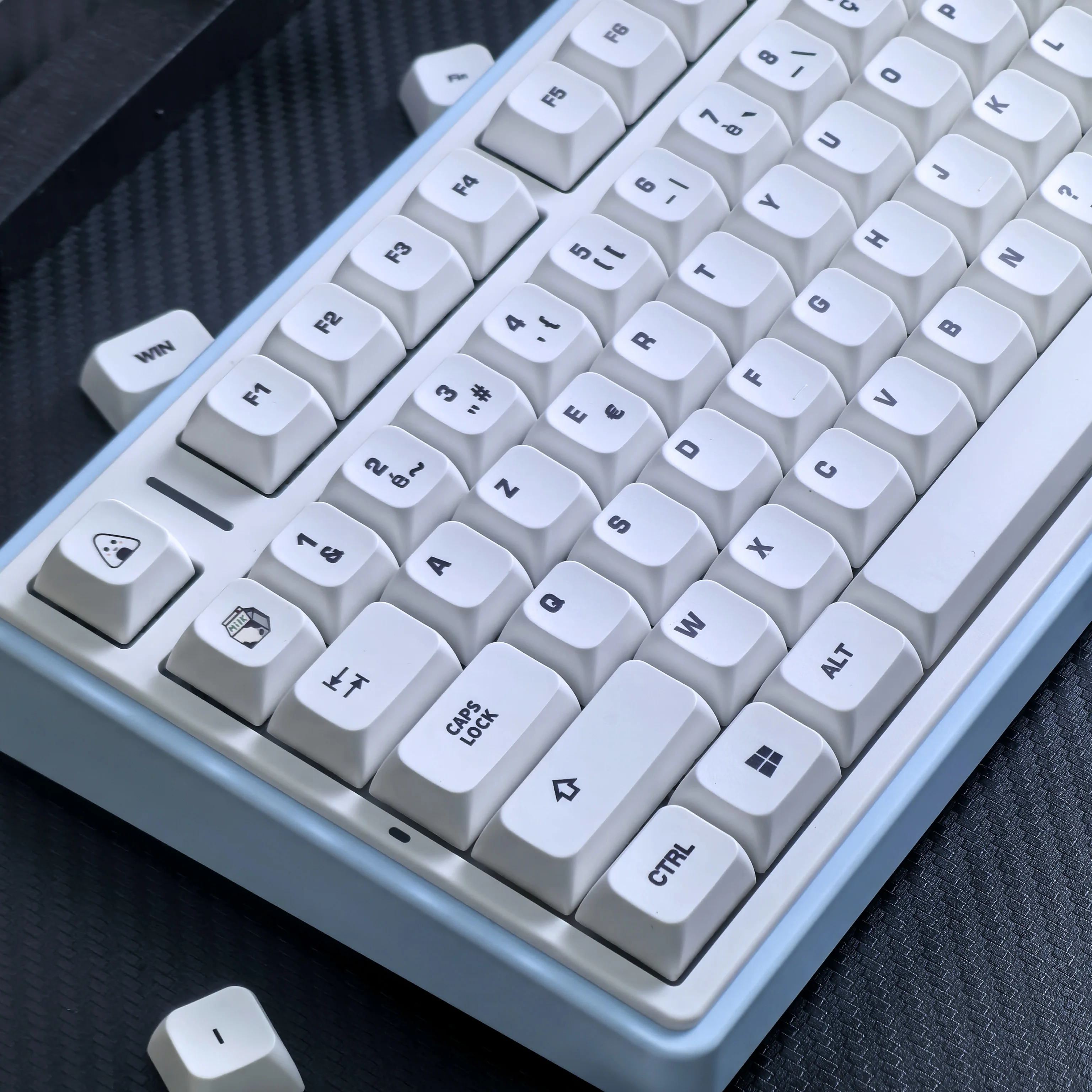 AZERTY français Keycaps blanc Mac Simple XDA Pbt Sublimation thermique personnalisé clavier mécanique Mx commutateur vache thème FR Keycap