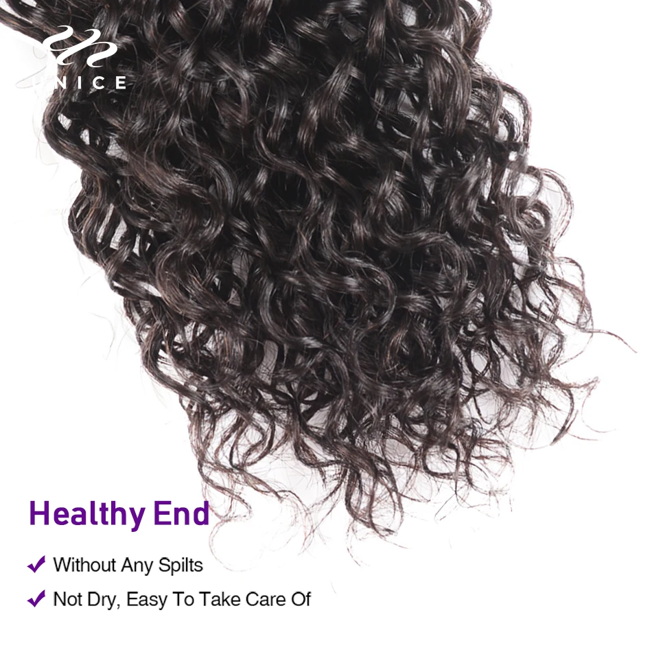 UNice Hair Kysiss Virgin Series Indian Curly Human Hair Weave 3 Bundles Unprocessed Virgin Human Hair Extensions Natural Color
