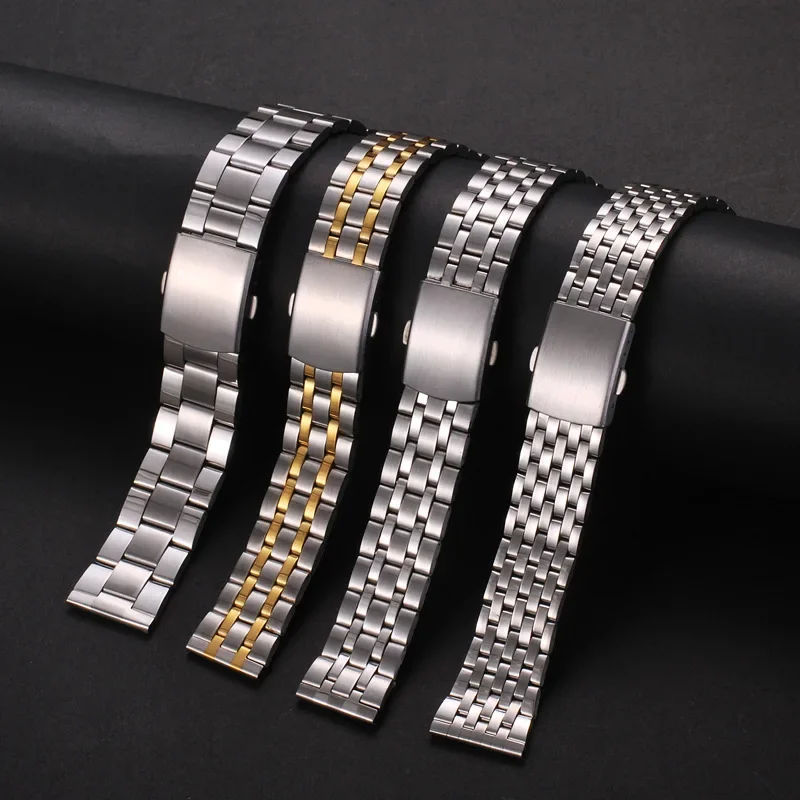 Metallarmband, 18 mm, 20 mm, 22 mm, universelles Edelstahl-Uhrenarmband, faltbare Sicherheitsschnalle für Damen, Armband, Uhrengürtel, Zubehör