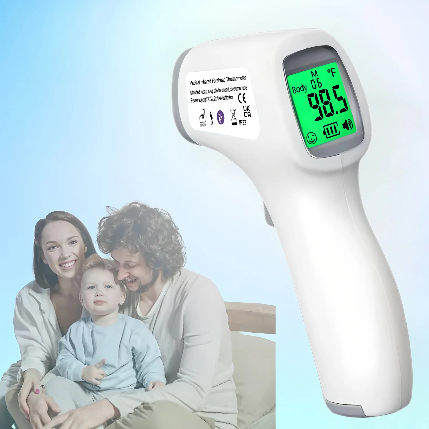 Non-contact Human Body Room Temperature Meter Electronic Medical Baby Adult Fever Cold Backlit LCD Forehead Thermometer ℃℉