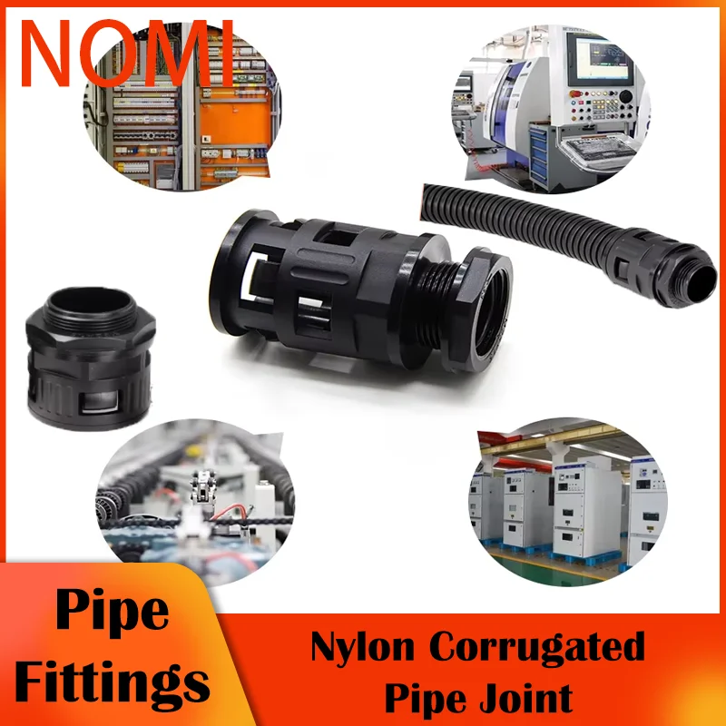 

1-20pcs Nylon Corrugated Tube Connectors AD11 15.8 18.5 21.2 25 28.5 34.5 Plastic Conduit Glands Wire Harness Cable Protection