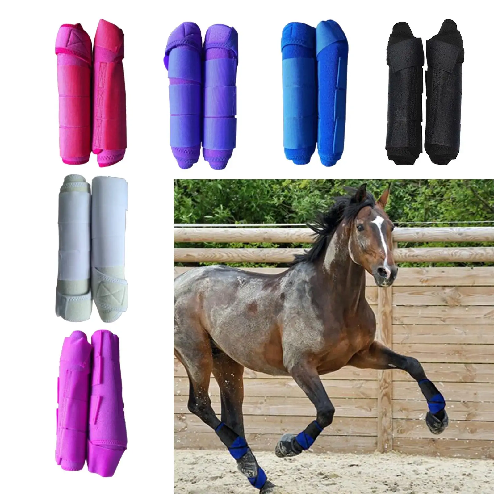 Horse Tendon Boots ive Equine Sport Boots, Horse Jumping Boots, Lightweight with Breathable Soft for Showjumping Training