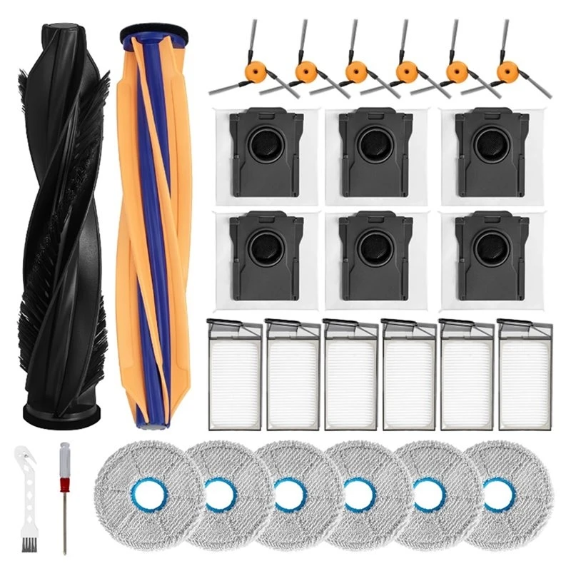 [NEW!A38F】 Replacement Kit For DREAME X60 Max Ultra Complete / X60 Ultra X60 Parts Main Side Brush Dust Bag Filter 28Pcs