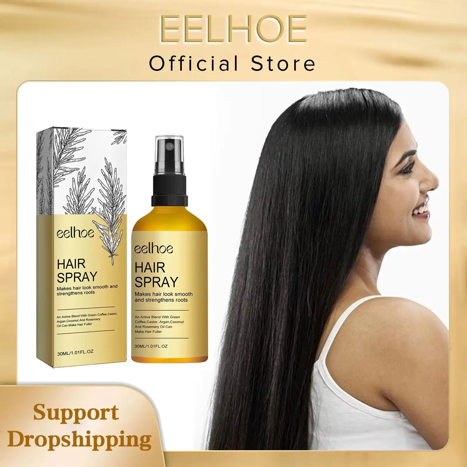 EELHOE Spray de Romero para el tratamiento de la pérdida de cabello para hombres, reparación de cabello dañado, fortalece el masaje del cuero cabelludo, Spray de crecimiento rápido del cabello, 30ml