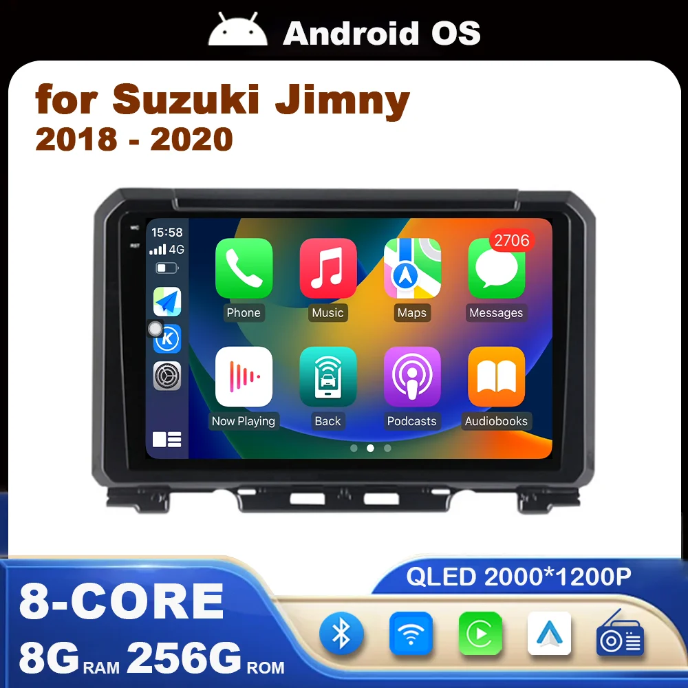 

Автомобильный радиоприемник, мультимедийный плеер для Suzuki Jimny 2018 2019 2020 Android OS Carplay, GPS-навигация, Раздельный HD-экран, DSP, стерео, Wi-Fi