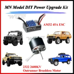NEEBRC 2322 2600KV 아웃러너 브러시리스 모터 AM32 45A ESC 1/12 RC 자동차용 MN82 MN99S MN168 MN78 크롤러 업그레이드 키트 콤보 부품