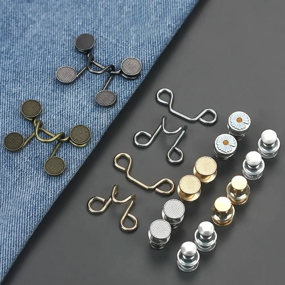 2pcs High Quality Sewing Accessories Easy To Install Button Clip Pant Waist Buttons Adjustable Button Pins Pant Waist Tightener