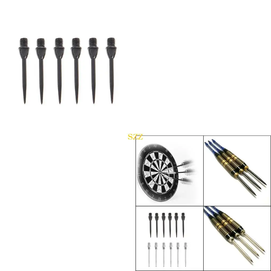 

6 ПК заменяют стальные наконечники Darts, 2BA Wire Wire Darts Accessories