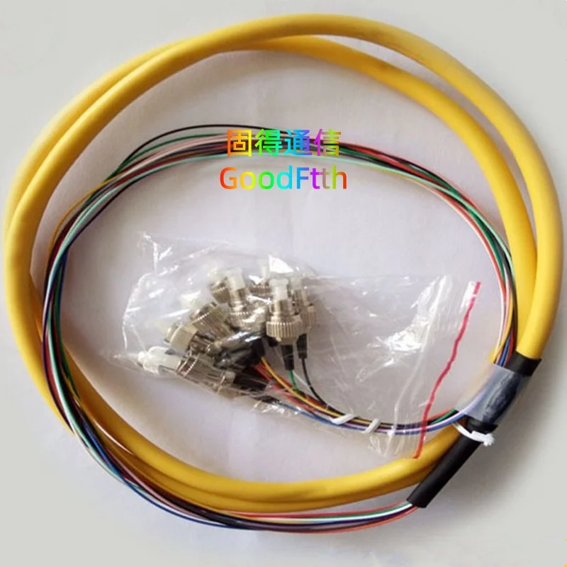 12 Core Fiber Pigtail FC/UPC SM 12Core Distribution Bundle Cable GoodFtth