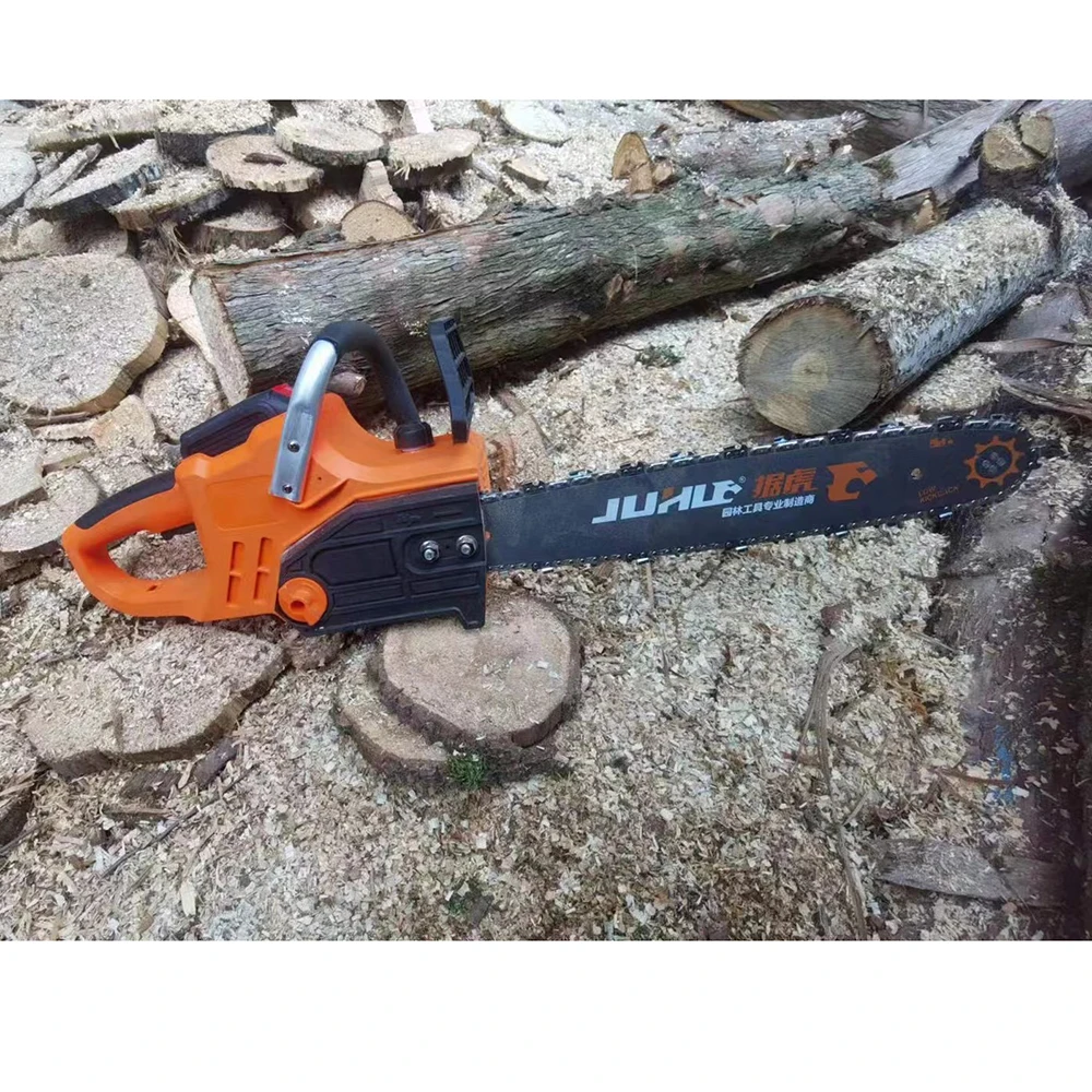 Electric chain saw cordless hand-held pruning saw portable home garden logging power tool 18v lithium battery wood cutter