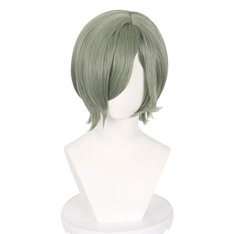 Mujeres adultas Anime Girls Band Cry Lupa Peluca de pelo sintético verde oliva