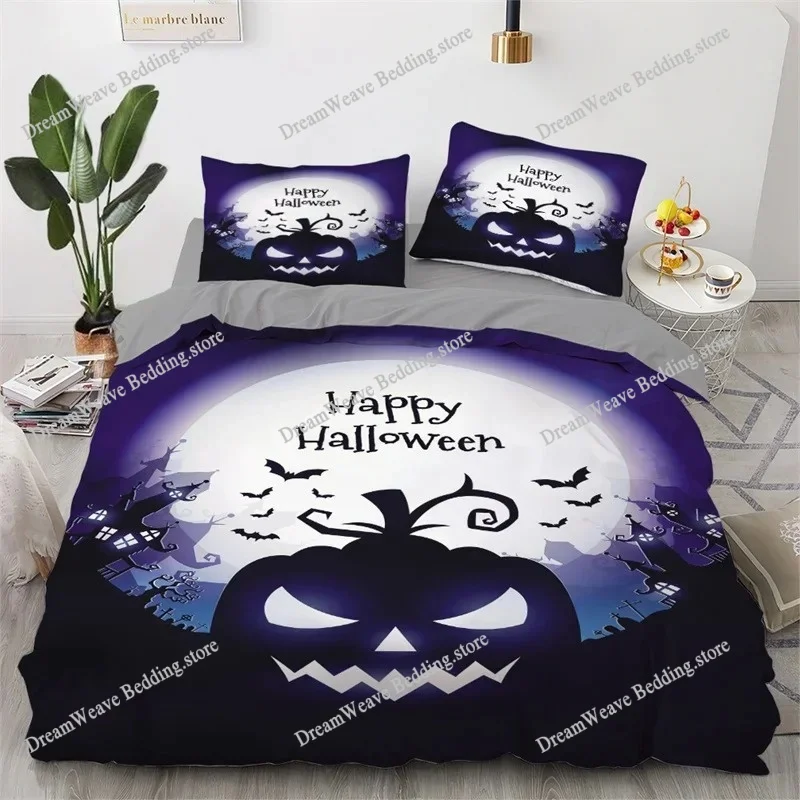 

Halloween Duvet Cover Cartoon Pumpkin Twin Comforter Cover Lantern Bedding Set Microfiber Ghost Quilt Cover for Kids Boys Girls
