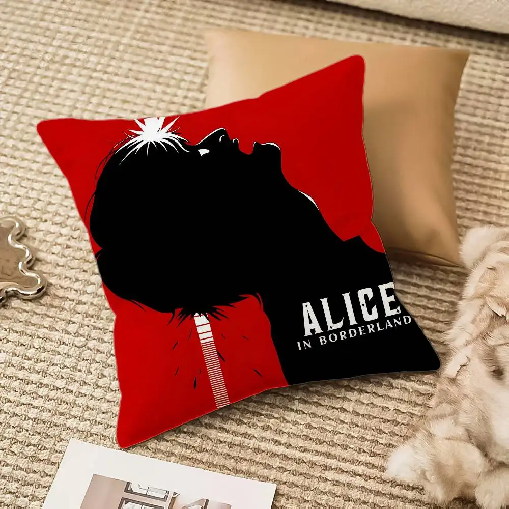 Hot Tv A-Alice In Borderland كيس وسادة مضاد للغبار كيس وسادة غير مرئي أريكة حريرية من القطيفة