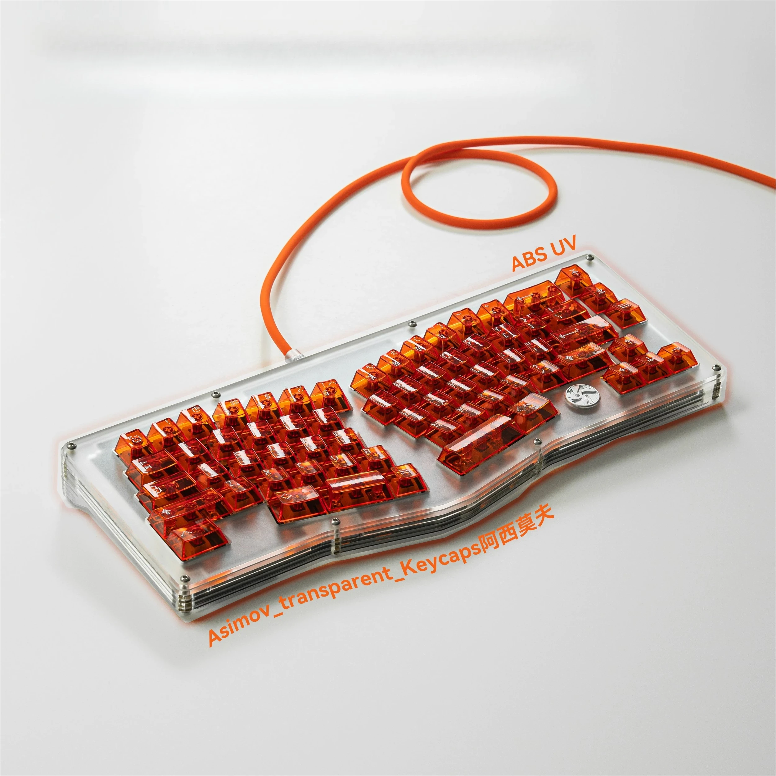 Asimov Transparent Keycaps Set ABS Cherry Profile Customize UV Coated Multi-color Keycaps for Mechanical Keyboard Accessories