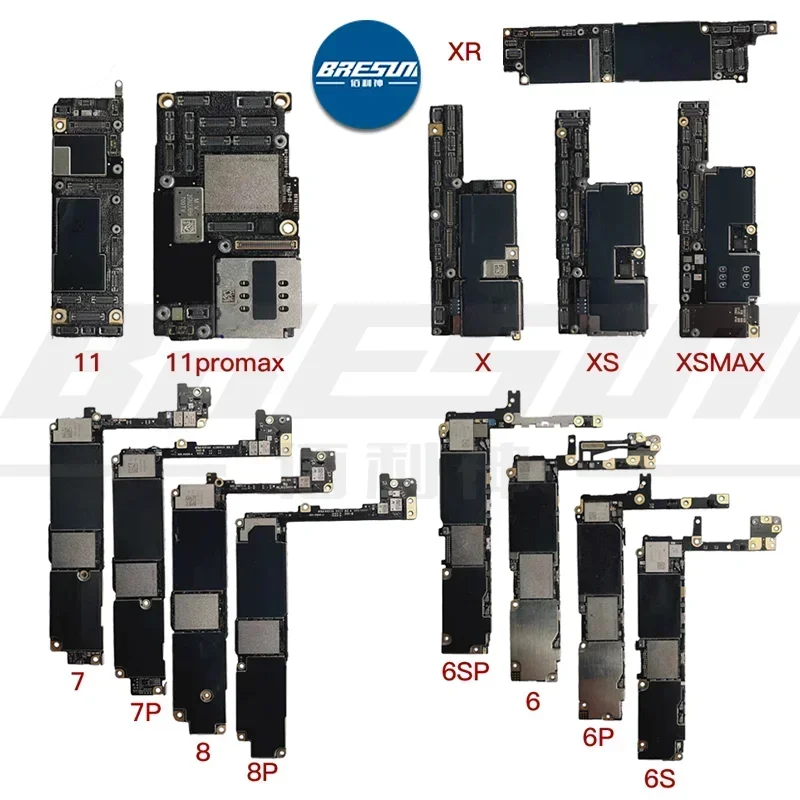 Complete Motherboard Broken iPhone 6G 6P 6S 6SP 7G 7P 8G 8P X XR XSMAX Qualcomm Intel PCB Board Using Nand Repair Skill Practice