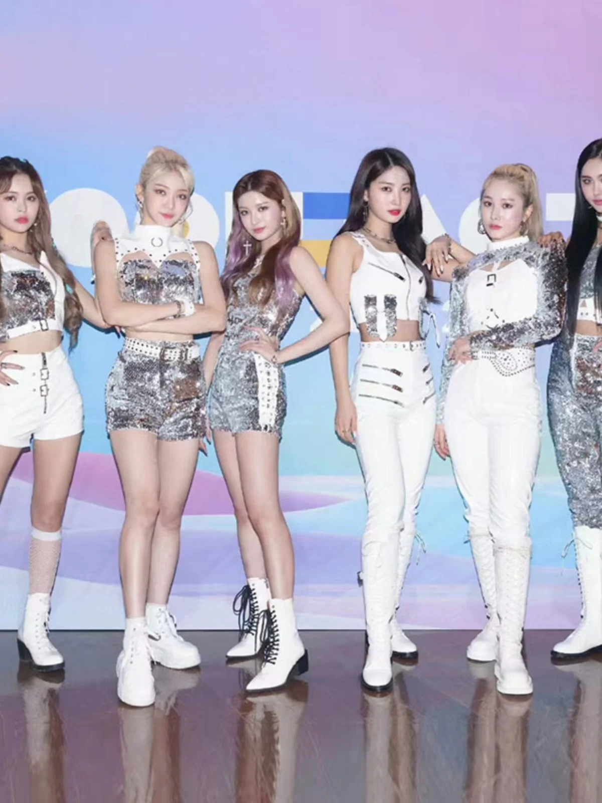Everglow Glitter Performance Outfit Women's Jazz Dance Song Promotion Set Korean Trendy Female Group Stage Costume
