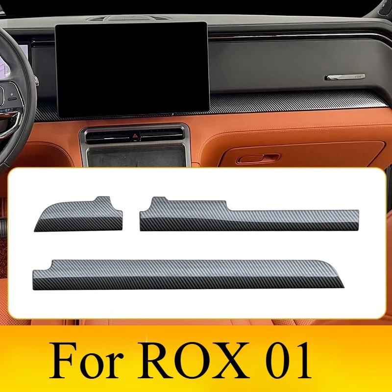 For ROX 01 Interior Door Panel Trim Strips Carbon Fiber Texture Door Molding ABS Decorative Accessories Car Styling