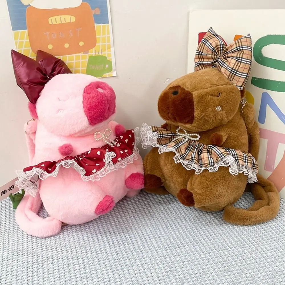 

Рюкзак с капибарой из полипропилена, сумка на плечо, коллекция плюшевых меховых сумок, большой вместительный рюкзак с капибарой, рюкзак для подруги