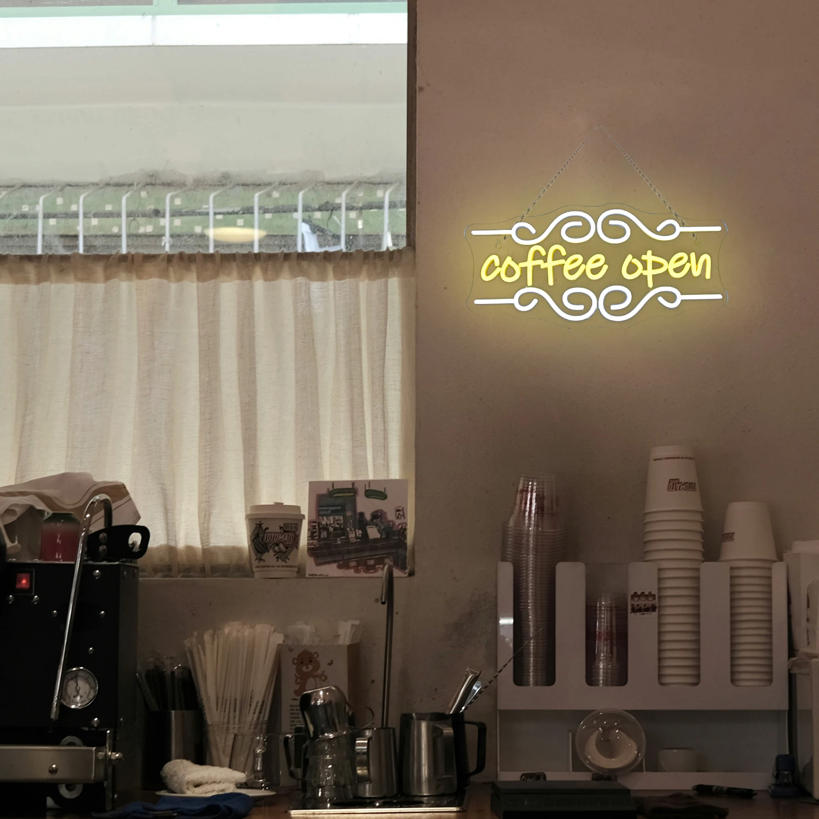 Coffee Open Neon Signs Custom For Coffee Bar Wall Decor Dimmable Letter 5/12V USB Power For Business Shop Art Signs Decor