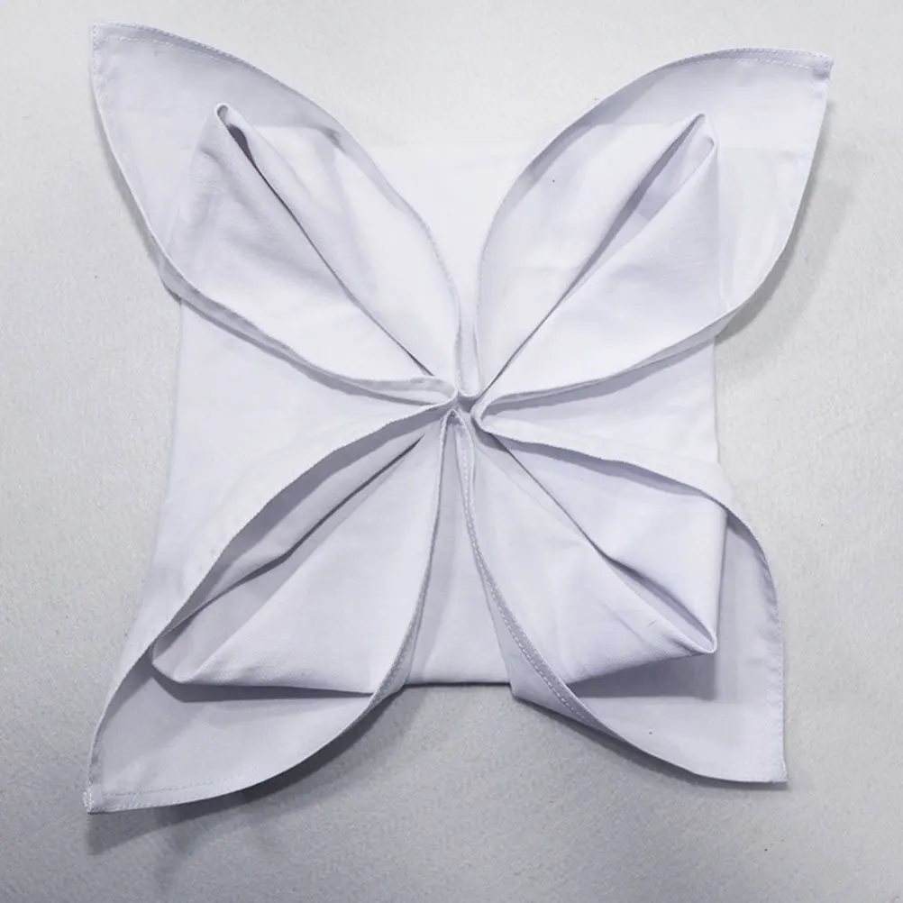 

4Pcs Thick White Cotton Napkins Washable Table Cloth Napkin for Hotel Restaurant Banquet White Napkin Cotton Napkins for Hotel