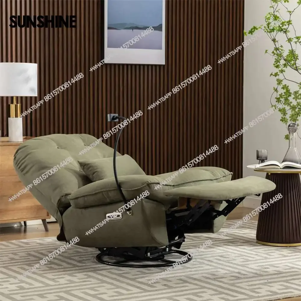 Custom Gaming Sleeping Working Reclinable Chair Swivel Single Smart Power Recliner Sofa USB Charger with BluetoothX