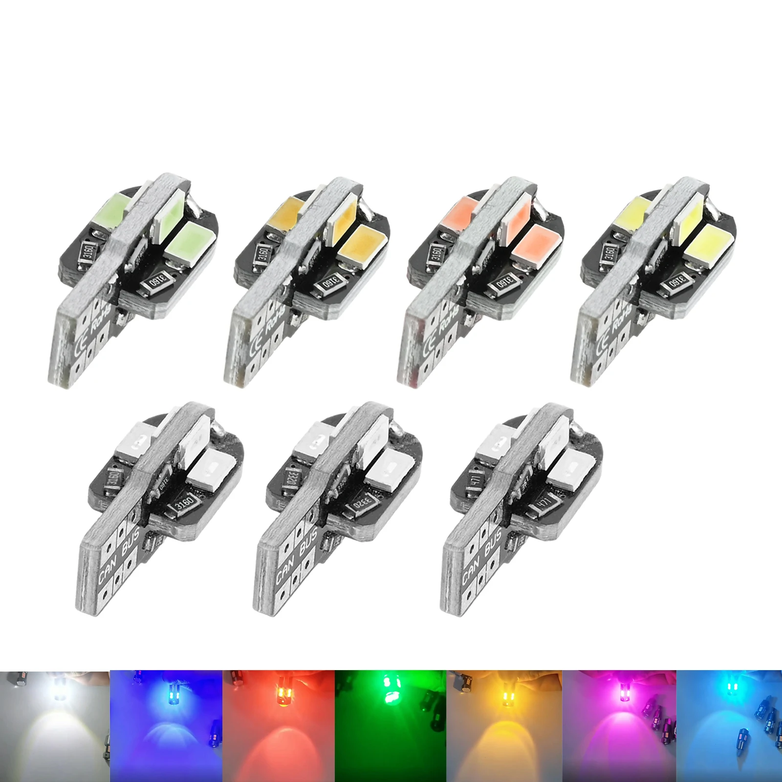 

10Pcs 2W T10 5730 8SMD Car LED Bulbs High-Brightness LED 12V for License Plate Light, Dashboard Light, Clearance Light
