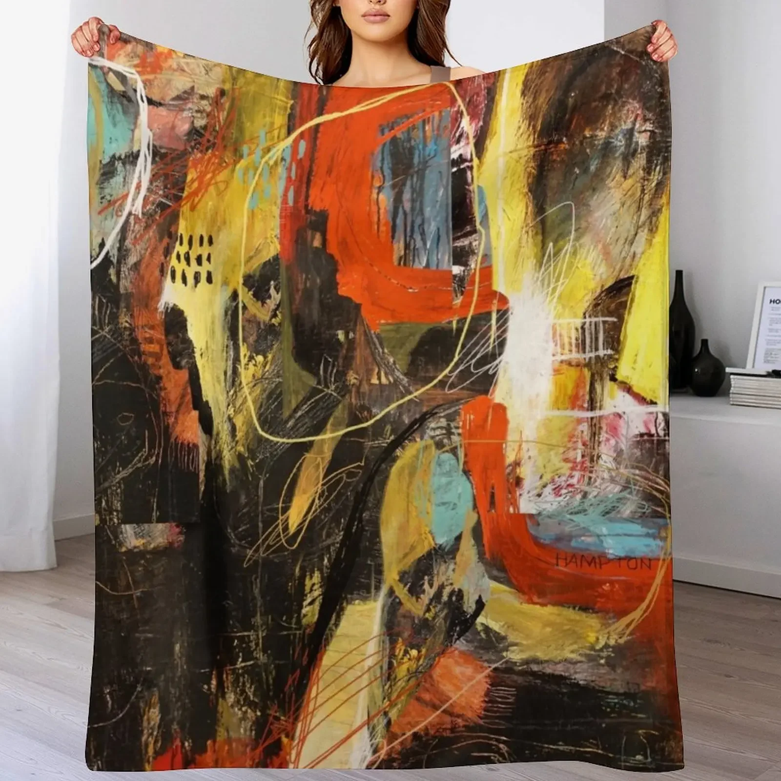 The Family Fire - Abstract Painting Throw Blanket Reusable Durable Soft Blanket for All Seasons