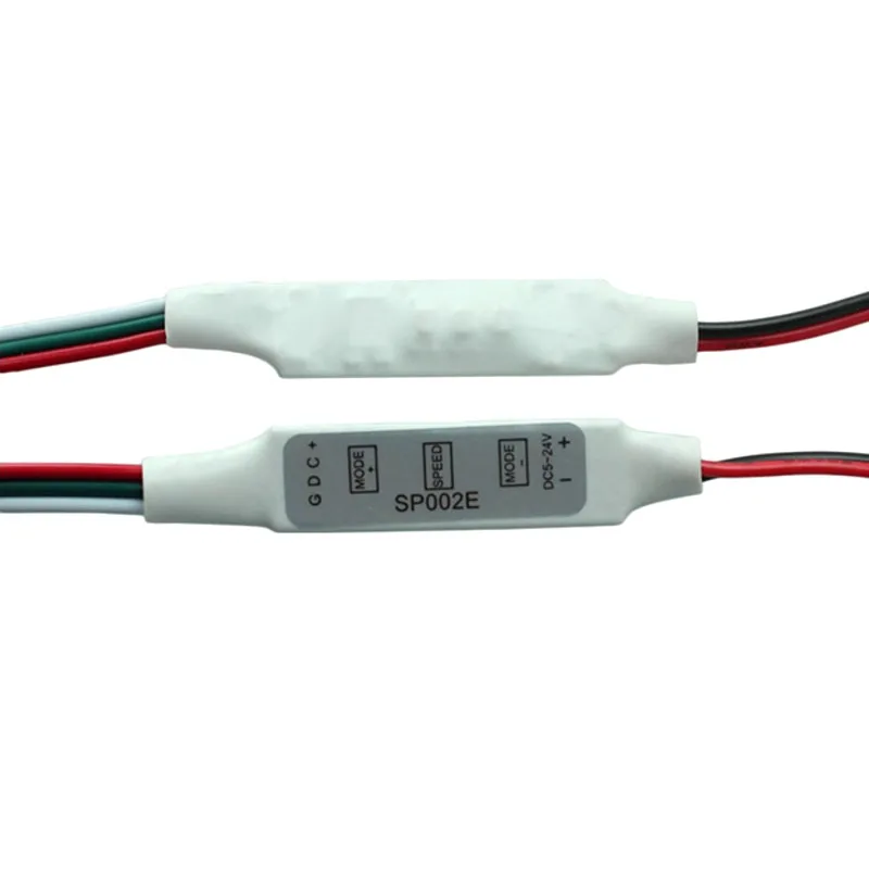 SP002E Mini RGB LED Controller 3 Button DC 5-24V USB Powered Dimmer for WS2812B WS2811 Addressable Magic Color LED Strip Lights