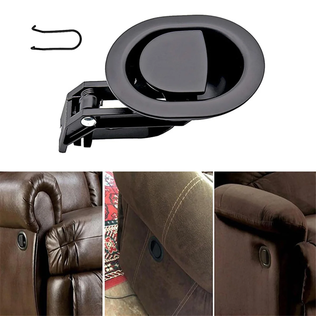 Plastic Sofa Chair Replacement Parts 2PCS Plastic Recliner Release Pull Handles Oval Plastic Sofa Chair Replacement Parts Withou