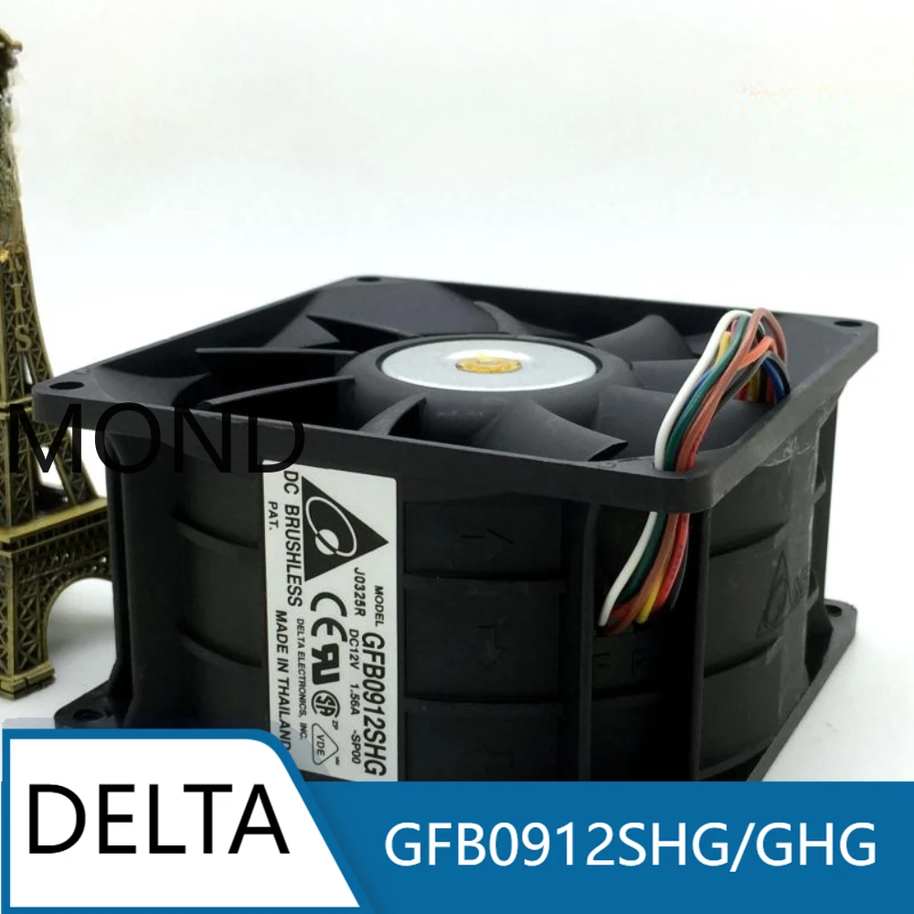 

GFB0912SG 1.56A GFB09112GHG 3.30A Delta 9050 9CM High Airflow Fan 12V Double Leaf Fan