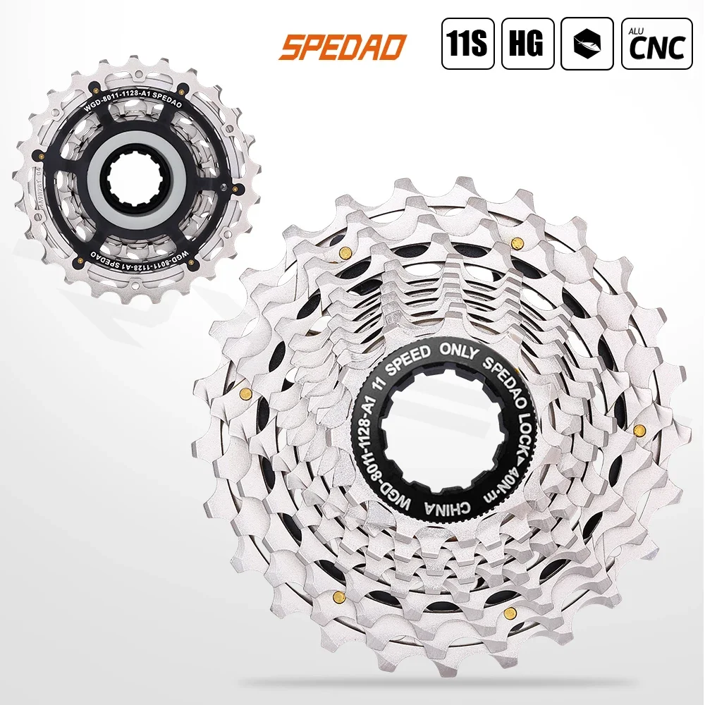 SPEDAO 11 Speed Road Cassette HG 11-25/28/32/34T Steel & Alloy Multi-Speed Sprocket K7 With SUMC Chain Road Bike Shifting