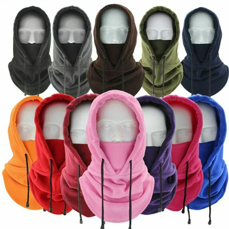 

Winter Thermal Fleece Balaclava Scarf with Snood Hood Face and Neck Warmer Uses for Skiing Cycling Cold Weather Outdoor Sports