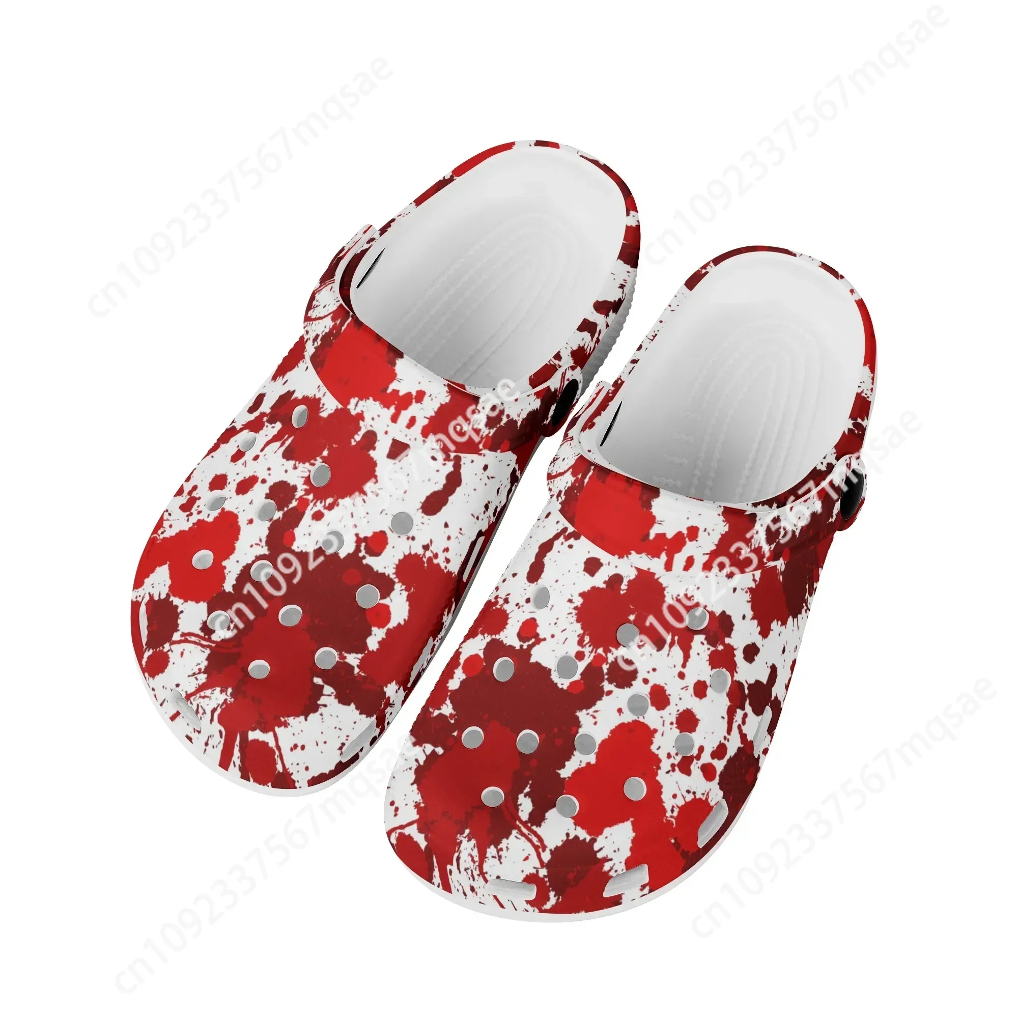 

Cute Hole Shoes Red Camouflage Print Girls Casual Sandals Women Summer Clogs Outside Wear Anti-slip Female Models Slippers Gift